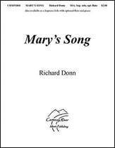 Mary's Song SSA with soprano solo and optional flute SSA choral sheet music cover